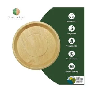 Charity Leaf Bandejas redondas desechables de hoja de_2