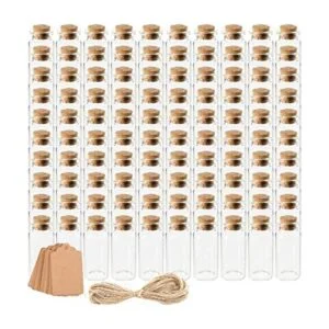 Kingrol Paquete de 100 botellas de vidrio de 0.3 fl oz con