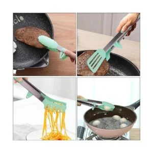 Juego de pinzas de cocina 4 en 1 de acero inoxidable para