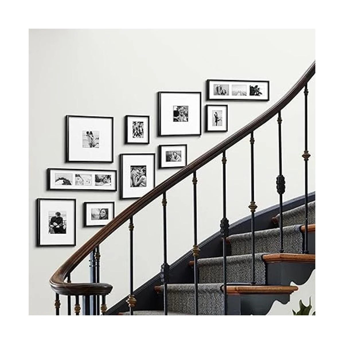 ArtbyHannah Juego de 10 marcos de pared grandes en blanco_3