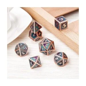 DNDND Juego de dados de metal 7 piezas diseño de dragón_2