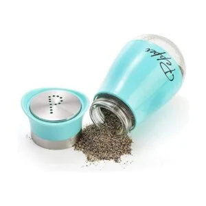 Tebery Juego de salero y pimentero 4 onzas color azul