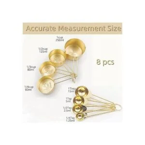Juego de tazas y cucharas medidoras 8 piezas de tazas