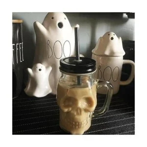 TOPZEA Paquete de 6 tarros de vidrio Mason con asa tazas