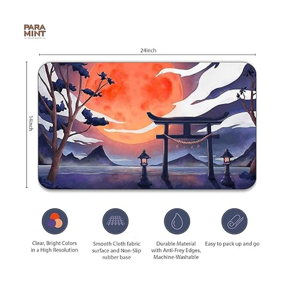 Paramint Blood Moon Torii Gate Stitched MTG Playmat_2