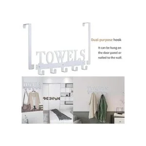 Toallero de ganchos para colgar sobre la puerta para_2