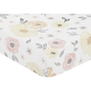 Sweet Jojo Designs Amarillo y Rosa Acuarela Floral Chica_2