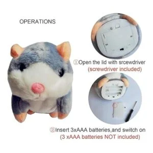 2 unidades de juguete para hámster gris para hablar con_6