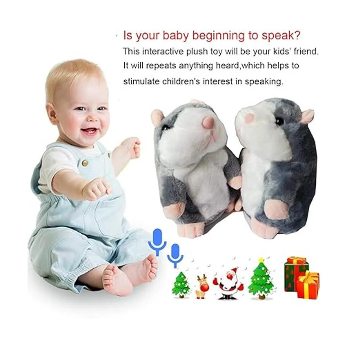 2 unidades de juguete para hámster gris para hablar con_3