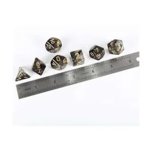 Juego de 2 dados poliédricos de resina transparente de 7_3