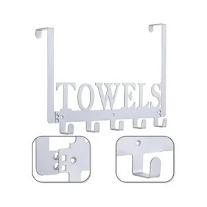 Toallero de ganchos para colgar sobre la puerta para_4