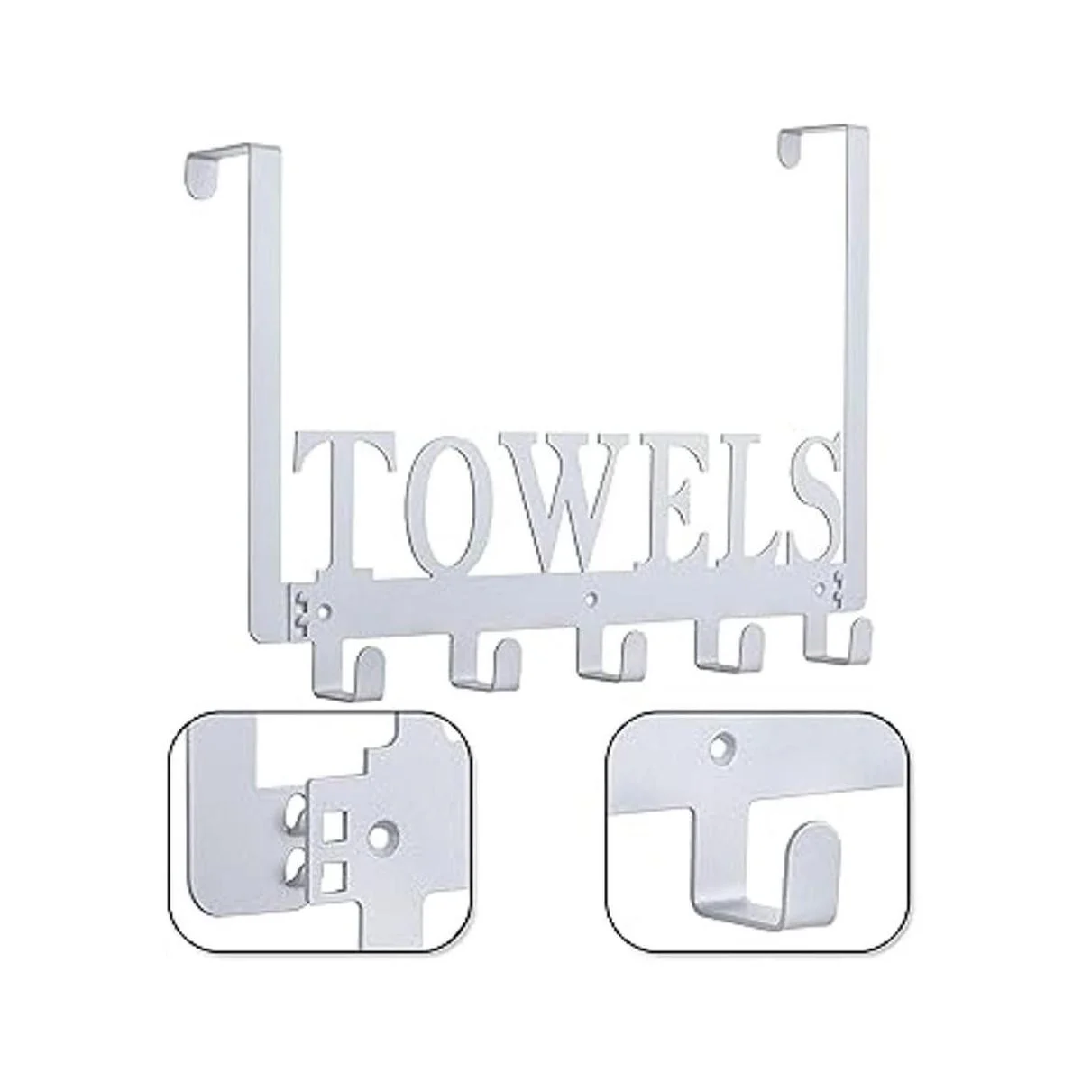 Toallero de ganchos para colgar sobre la puerta para_4