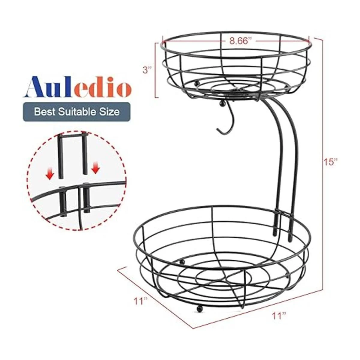 Cesta de almacenamiento con colgador para plátanos