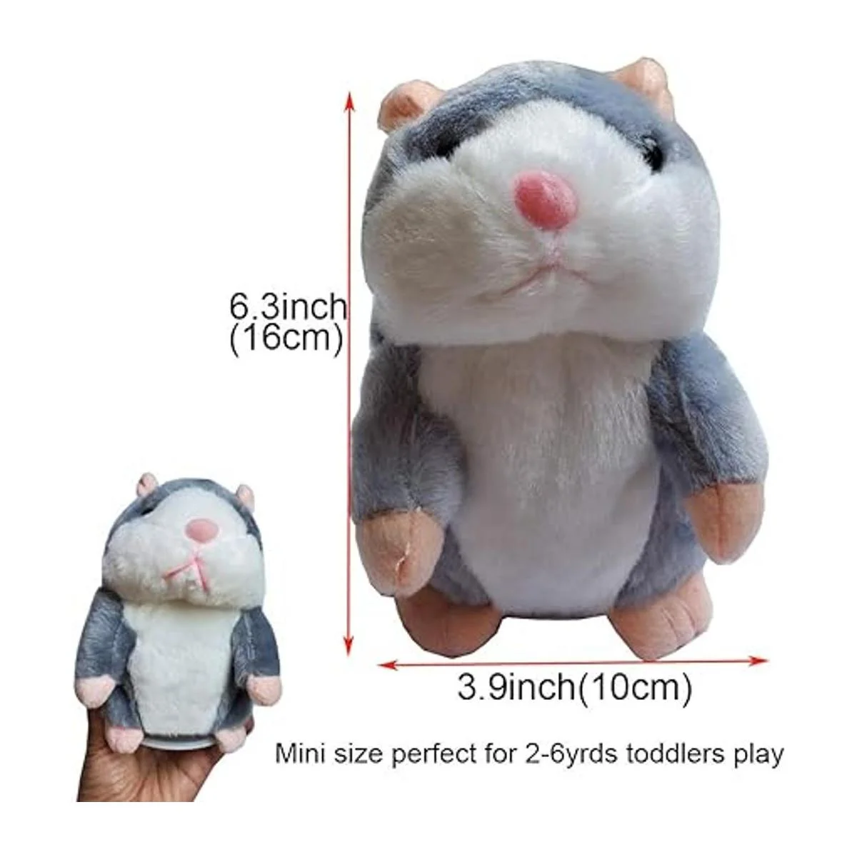 2 unidades de juguete para hámster gris para hablar con_5