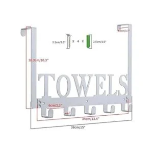 Toallero de ganchos para colgar sobre la puerta para_3