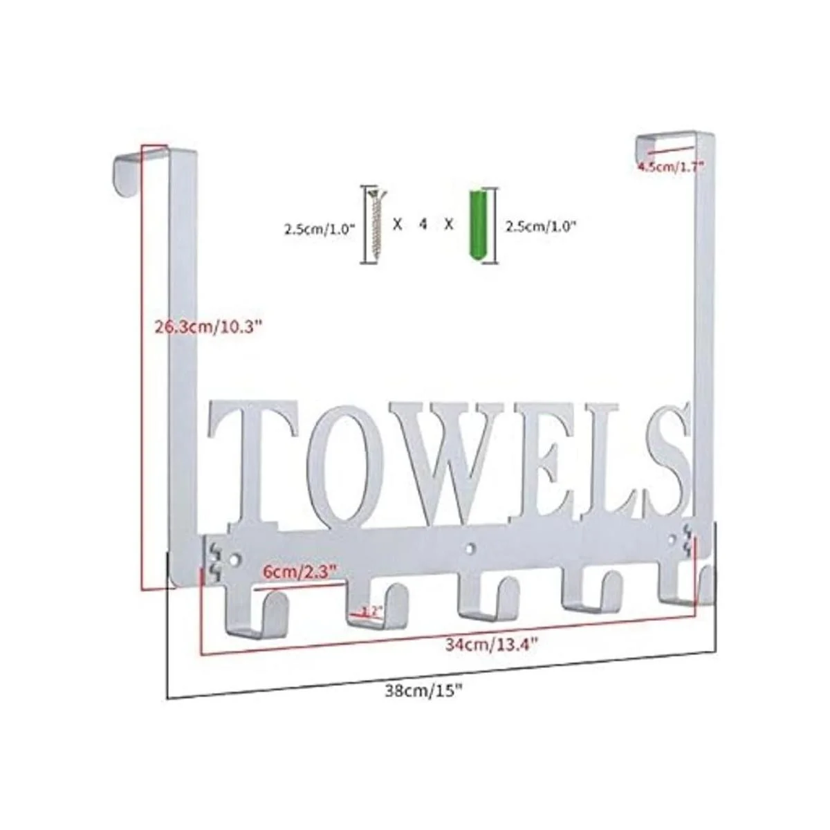 Toallero de ganchos para colgar sobre la puerta para_3