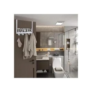 Toallero de ganchos para colgar sobre la puerta para_5