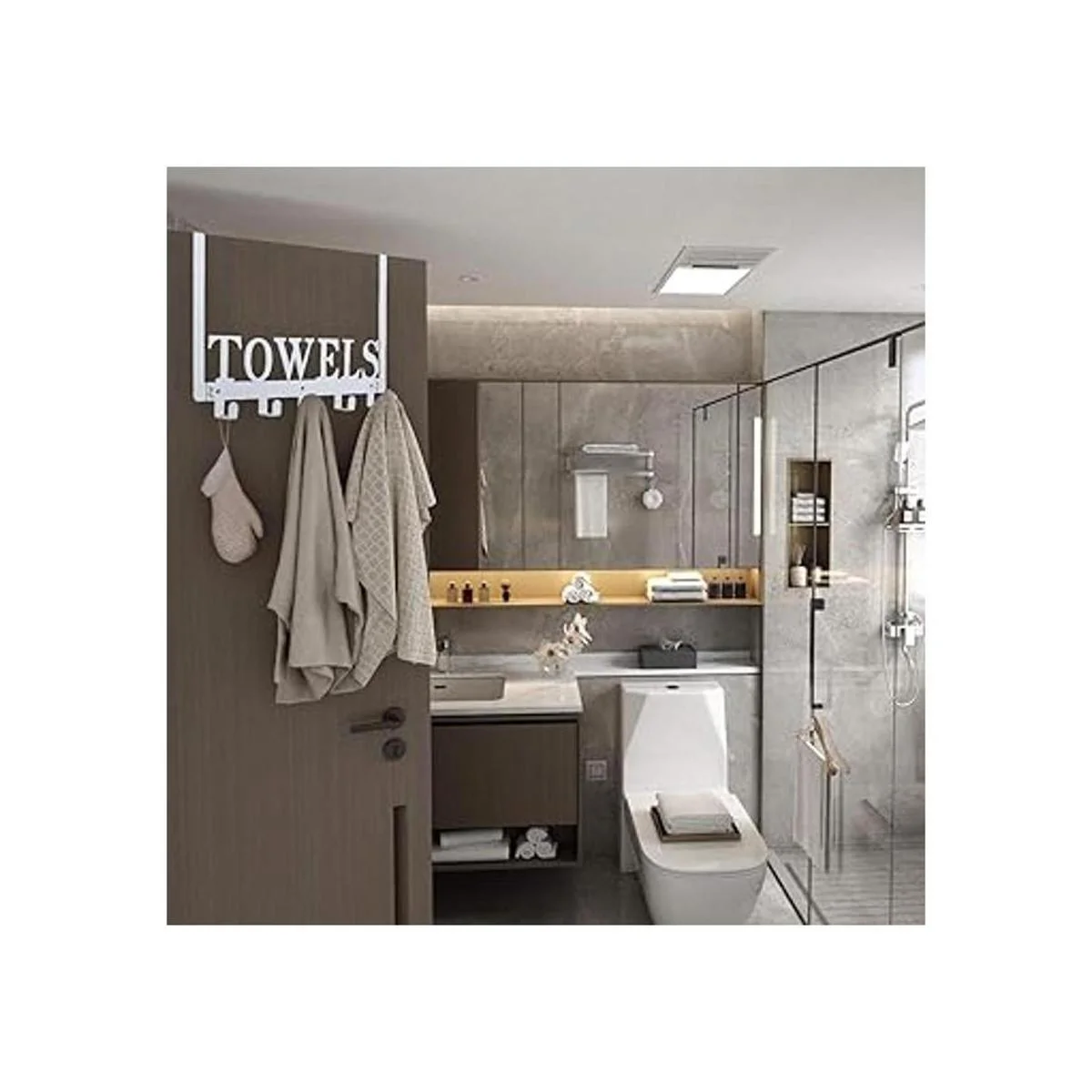 Toallero de ganchos para colgar sobre la puerta para_5