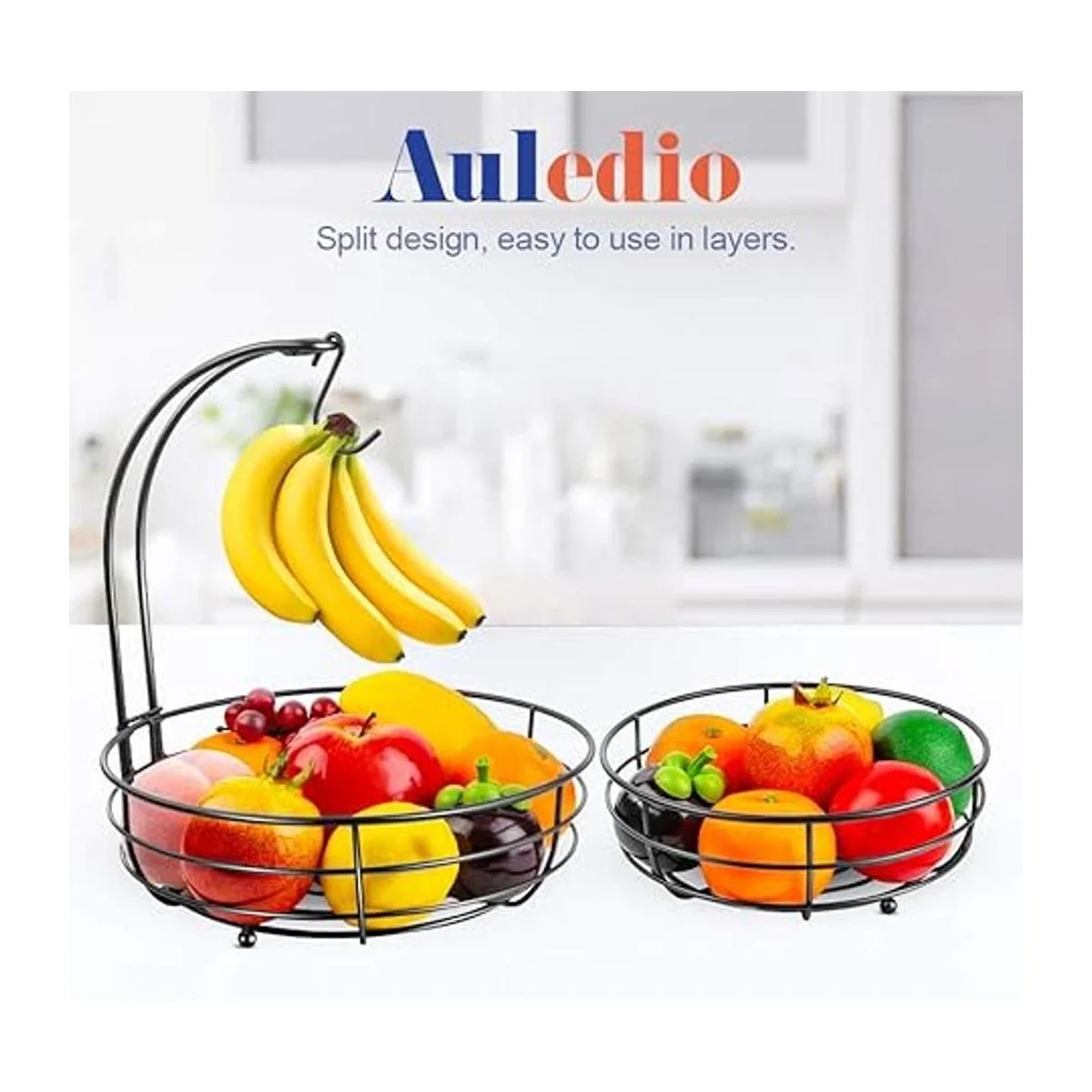 Cesta de almacenamiento con colgador para plátanos