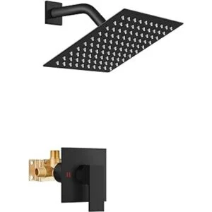 Airuida Juego de grifo de ducha negro mate sistema de