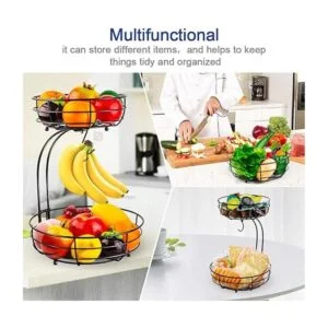 Cesta de almacenamiento con colgador para plátanos