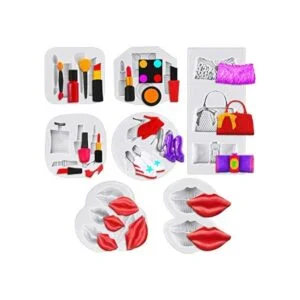 7 piezas de maquillaje temático silicona moldes beso labio