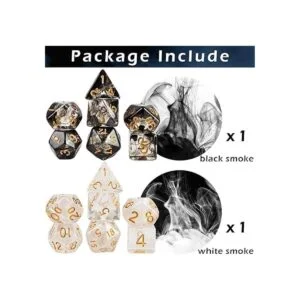 Juego de 2 dados poliédricos de resina transparente de 7_2