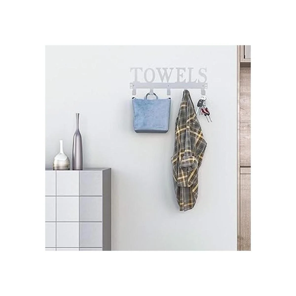 Toallero de ganchos para colgar sobre la puerta para_6