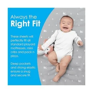 GROW WILD Pack n Play Sábanas Paquete de 3 mini sábanas