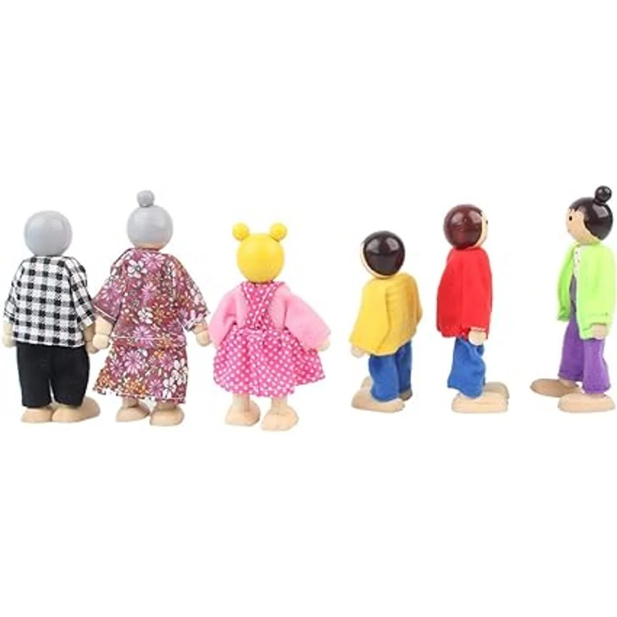 Casa de muñecas de madera 6 figuras familiares casa de_4