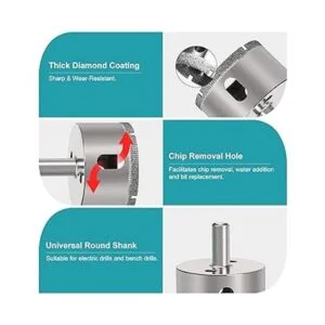 BEAMNOVA Juego de 16 brocas de diamante con plantilla de_4