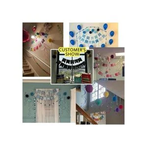 Decoraciones de cumpleaños rosas con pancarta de feliz