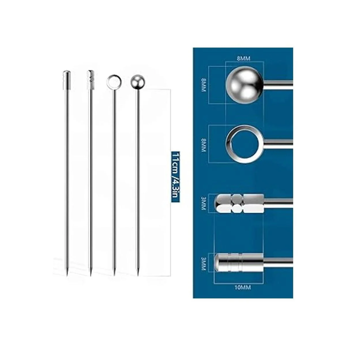 Palito de púas de cóctel 20 piezas de acero inoxidable_2