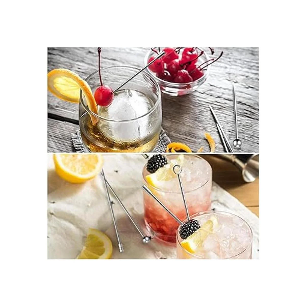 Palito de púas de cóctel 20 piezas de acero inoxidable_5