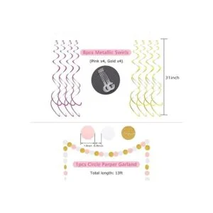 Decoraciones de cumpleaños rosas con pancarta de feliz