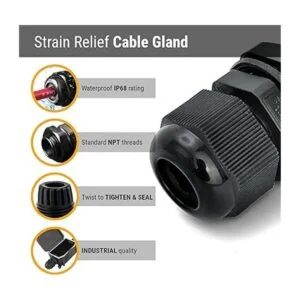 MGI SpeedWare Sello de cable de nailon NPT para alivio de_3