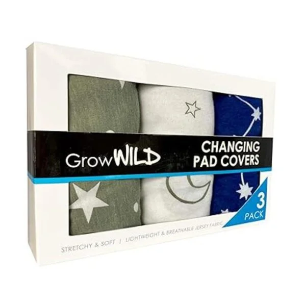 GROW WILD Paquete de 3 fundas de cambiador algodón de_2