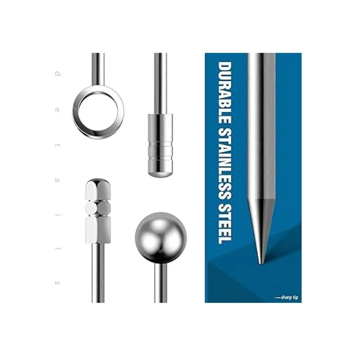 Palito de púas de cóctel 20 piezas de acero inoxidable_3