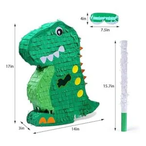 Paquete de piñata de dinosaurio con una venda y_2