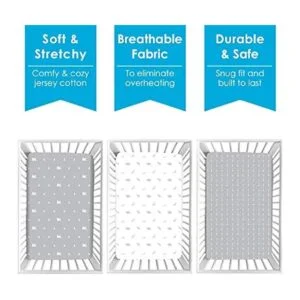 GROW WILD Pack n Play Sábanas Paquete de 3 mini sábanas