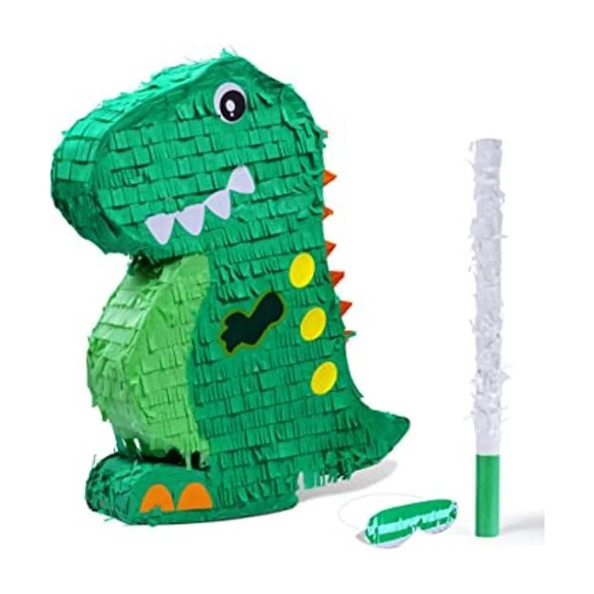Paquete de piñata de dinosaurio con una venda y_1
