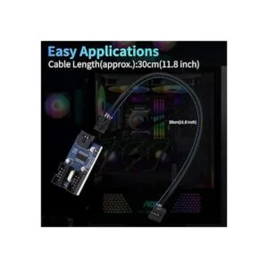 Electop Cable divisor USB 2 en 1 de 9 pines conector USB_4