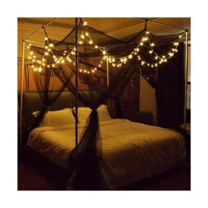 Toldo de cama de 8 esquinas con 100 luces LED de estrella_2