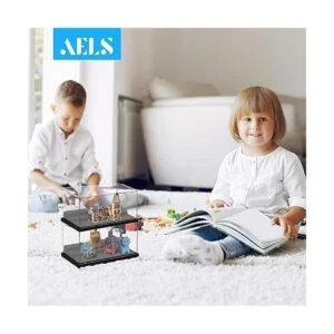 AELS Vitrina acrílica de 3 niveles juego de 2 vitrina a_6
