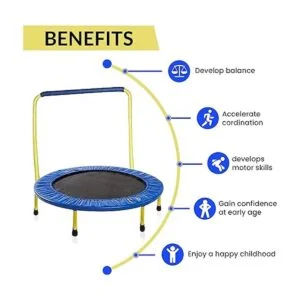 Kids Trampoline Portable Foldable 36 Inch Round Jumping_3