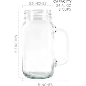 Darware Tazas de tarro Mason con asas 24 onzas paquete