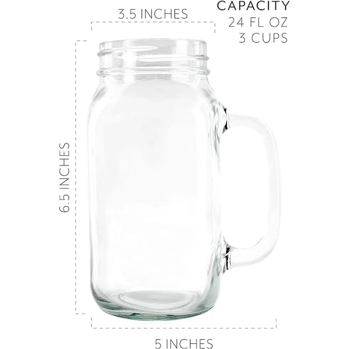 Darware Tazas de tarro Mason con asas 24 onzas paquete