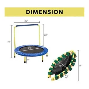 Kids Trampoline Portable Foldable 36 Inch Round Jumping_4