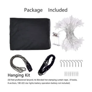 Toldo de cama de 8 esquinas con 100 luces LED de estrella_4