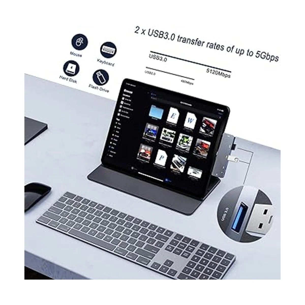 Adaptador para iPad Pro USB C Hub 1112.9 20212018iPad_3